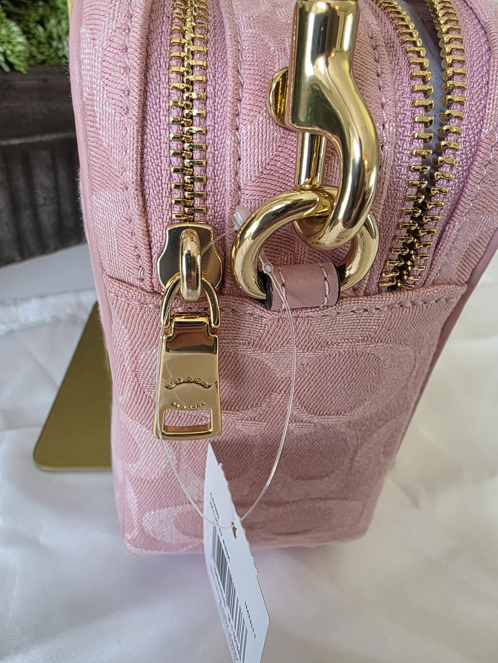 Coach Carey Crossbody Shoulder Bag Light Pink Signature Denim Jacquard - New - Picture 11 of 13